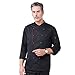 Produktbild Dooxii Unisex Chefkochkleidung Lange Ärmel Kochjacke Wintermantel Hotel Kantine Küche Arbeitskleidung Berufsbekleidung Chef Uniform (Schwarz#3, Asia 4XL)