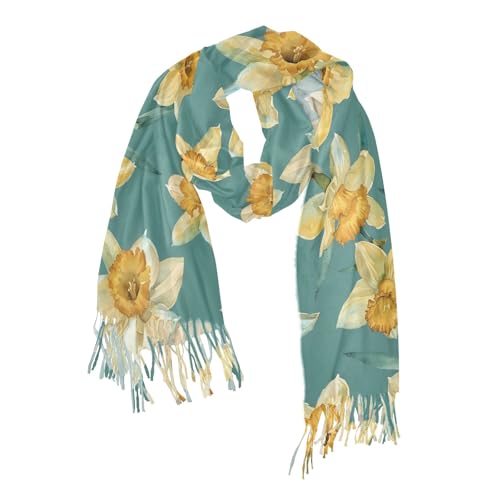OWFKAY Daffodils Watercolor Women Scarf Winter Ladies Scarve