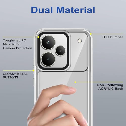 Image of Zapcase Back Case Cover for Realme P4 Pro 5G | Compatible for Realme P4 Pro 5G Back Cover | Case Cover with Camera Protection | (TPU + PC | Transparent)