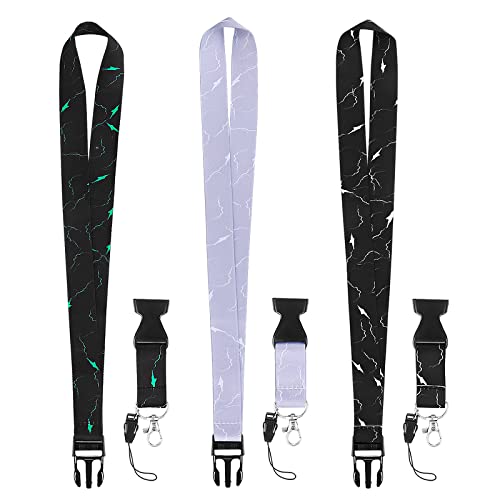 Cobee Cordones para insignia con hebilla de liberación rápida, 3 cordones para mujer, cordón negro resistente con cierre de langosta giratorio, soportes para insignias para profesores, enfermeras