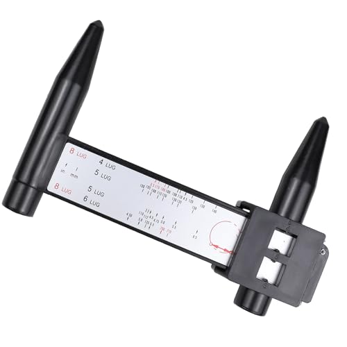 Hovom Wheel PCD Gauge, Car Wheel Rim Bolt Pattern Measuring Tool, PCD Ruler for Vehicle Wheels Stud Quick Measurement, Lug Bolt Pattern Gauge for 4 5 6 8 Holes Sliding Caliper