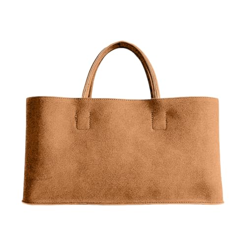 Sac à main en cuir PU marron d'une finition haut de gamme avec grande capacité