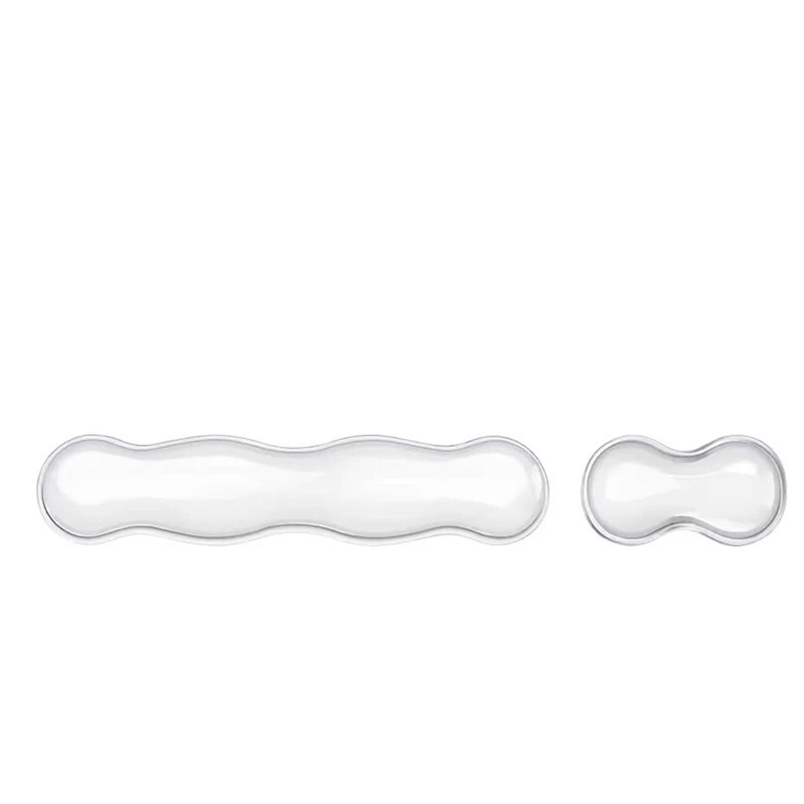 Supporto per polsi da tastiera, Poggiapolsi for mouse con tastiera in silicone Nero Bianco Dimensioni multiple(White-Set)