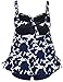 Hilor Womens Tummy Control Swimwear Plus Size Flowy Swimsuits with Shorts Vintage Two Piece Bathing Suits Navy Floral 16