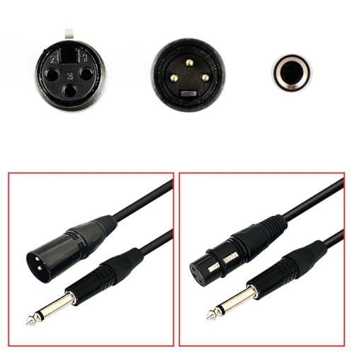 Cable de 1/4 a 3 pines macho interconexión audio para monitores estudio y sonido 7