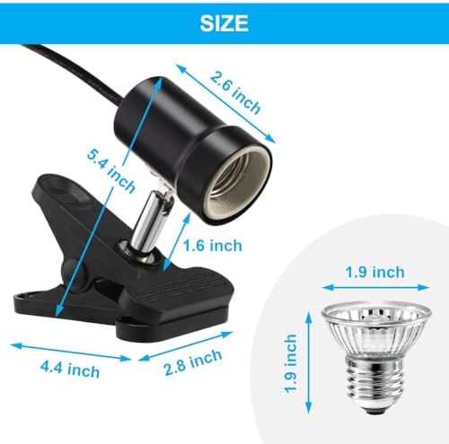 Reptile Heat Lamp Rotatable Turtle Heating Light with — detail view