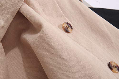 Saia feminina de cintura alta WSLCN, elegante, casual, vintage, plissada, com botões, saia midi com