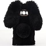 Omorro for Galaxy S7 Case [Plush Rabbit Case] Stylish Desgin Cute Furry Rabbit Bunny Fur Bling Cryst