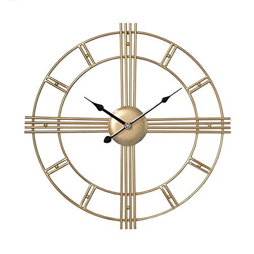 AYCDL Orologio da Parete per Esterni Resistente alle Intemperie, Orologi da Parete da Giardino in Ferro da 50 Cm, Orologi da Esterno per Giardino, Metallo Impermeabile Muto Stile Nordico