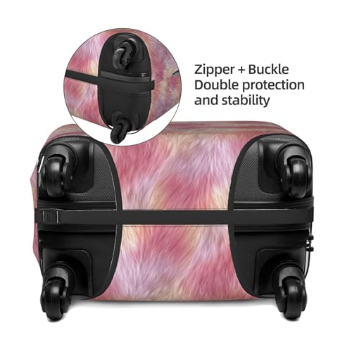 Soft Radiant Fur Pattern Sherbet Hues Elastic Travel Luggage Covers Dustproof Scratch-Resistant Suitcase Protector Fit 22-24 Inch2