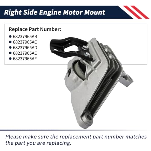Promrmr Right Passenger Side Engine Motor Mount Compatible with Chrysler Pacifica 2017-2024 Voyager 2020-2024 3.6L Replaces 68237965AB 68237965AC 68237965AD 68237965AE 68237965AF by Promrmr - Used condition - Image 3