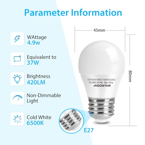 Energiesparlampen Aigostar LED E27 kaltweiß 5W Leuchtmittel Birne