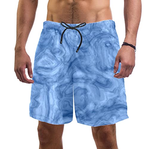 Maillots de bain pour hommes JDEZ à motif marbre bleu idéal pour l'été