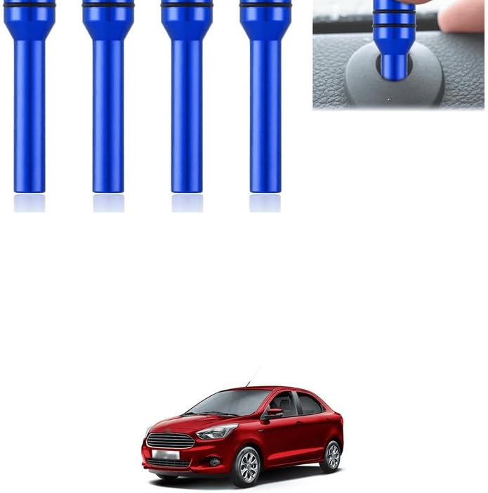 Universal 4 PCS Aluminum Alloy Inner Door Lock Pull Pins, Car Door Lock Knobs, 1.9 Inch x 0.4 Inch Automobile Interior Decorations for Most Cars (Assorted) Comfortable with Asp-ire