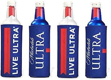 Michelob Ultra Live Ultra 16oz Aluminum Slim Bottle Coolie Cooler Can Huggie Set of 4