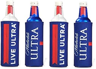 Live Ultra 16oz Aluminum Slim Bottle Coolie Cooler Can Huggie Set of 4