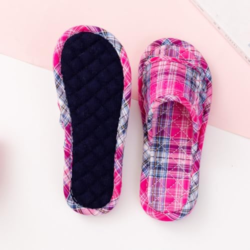 Premium Comfort All Seasons Checker Plaid Women's House Slippers Indoor Soft Home Slip On Shoes Cushion Sole4