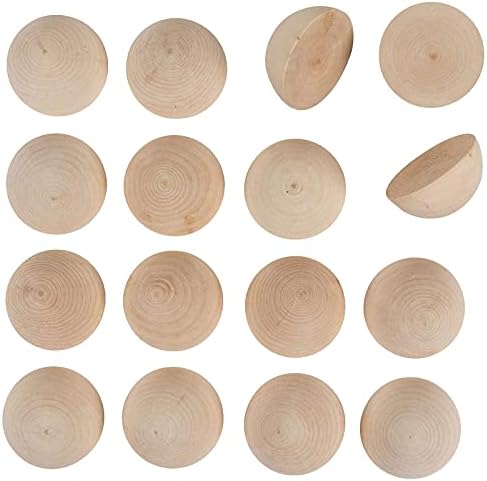 Unfinished Split Wooden Balls, Half Cut Wood for Crafts, Kids DIY Projects (2 in, 16 Pack)