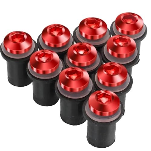 Tornillos parabrisas 5mm con acabado anodizado rojo de alta precisión estética 2
