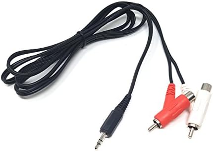 MainCore 1.5m Long 3.5mm Jack to 2 x RCA Twin Phono + STACKABLE Female Y Plugs/Stereo Audio Cable Lead Cord Extension Extender