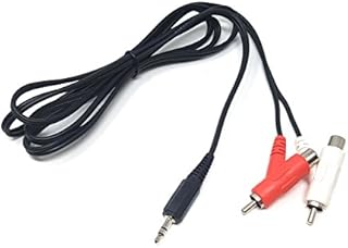 MainCore 1.5m Long 3.5mm Jack to 2 x RCA Twin Phono + STACKABLE Female Y Plugs/Stereo Audio Cable Lead Cord Extension Extender