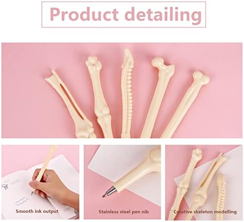 10 Pcs Bone Shape Ballpoint Pens, Creative Novelty Skull Bone Pen Blue Ink, Stationery Office Supplies for Student Doctors Nurses Gift