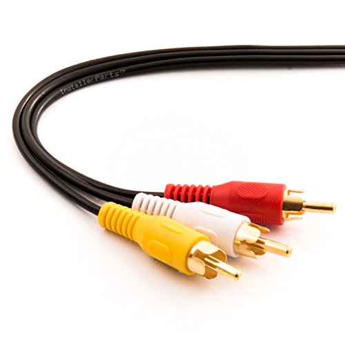 InstallerParts 6Ft RCA Male to Male x 3 Audio/Video Cable Gold Plated