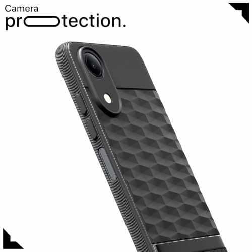 Image of Outlouders Back Cover for Vivo T5e | Full Camera Protection | TPU Soft Flexible Shockproof Bumper Case (Black)