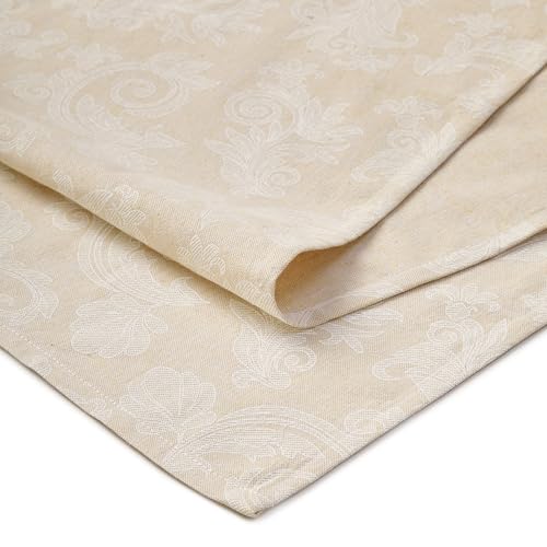 Encasa XO Dining Table Runner per 4 seater I Dimensione 32x150 cm | Florale Beige Jacquard Style Stampa su cotone casalingo | Colori veloci, lavabili in lavatrice - immagine 5