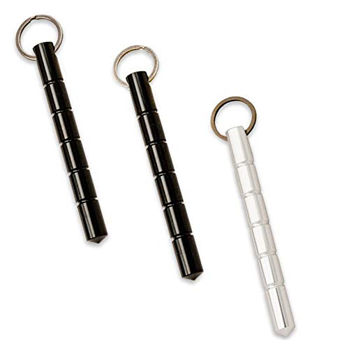 Kaiyuan Dynasty Self Defense Metal Keychain Aluminum Keyring 2 Black & 1 Silver Safe Blunt Chain For Pressure Tip Anti-Wolf Weapon Tactical 3 Pack #TOP2