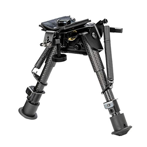 6-9 Inch Tactical Swivel Bipod Foldable Notched Legs Pivot Tilt With S Lock Lever (Carbon Fiber) #TOP5