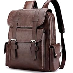 #a Dark Brown Vintage Laptop Backpack
