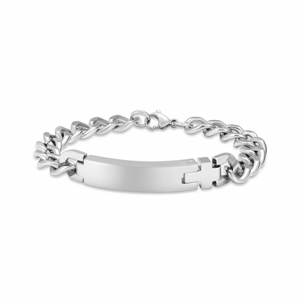Bracelet cendres chien en acier inoxydable argent 22cm gravé