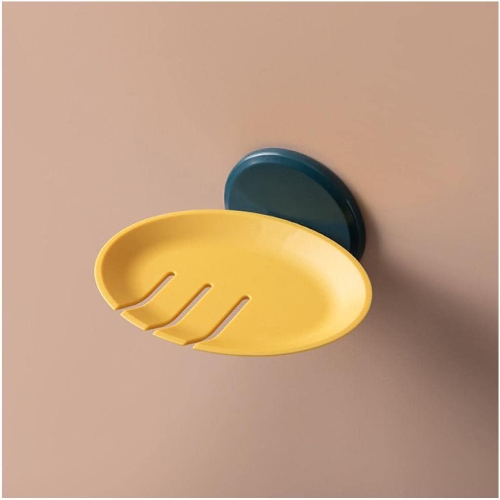 soap dish, Plastic Drain Holder Strong Wall Hanging Soap Box Bathroom Dish Storage Basket(White)