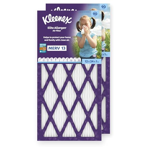 Kleenex Elite Allergen Air Filter 12x24x1 Inches - 13 MERV RATING (2-Pack) - image 1