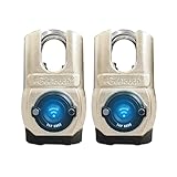 eGeeTouch 5th GEN Outdoor Smart Padlock – (Pack of 2, Anti-Cut Design) Keyless Bluetooth & NFC Lock, Heavy-Duty Weatherproof Security - Smart App Control & Enhanced Protection