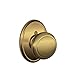 Andover Knob with Wakefield Trim Non-Turning Lock, Antique Brass (F170 AND 609 WKF)