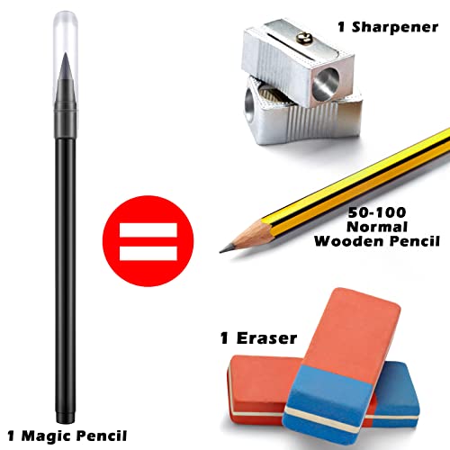 14 Pieces Inkless Everlasting Pencils With Eraser Cute Erasable Portable Pencil Reusable Pencil For Writing Drawing Students Home Office School Supplies #TOP3