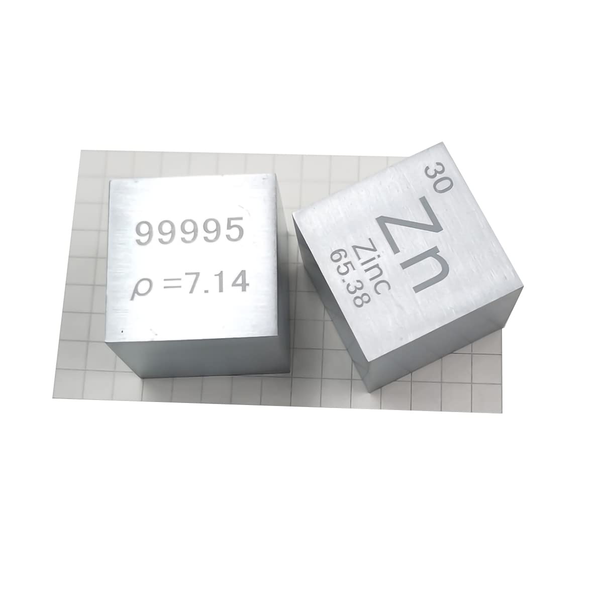 Zinc cube pour collection de métaux et expériences physiques de précision