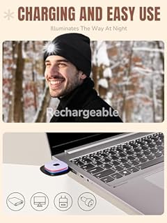 SPGOOD LED Bonnet Tricotés Hommes Femmes 4 LED Chapeaux USB Rechargeables avec 3 Modes de Lumière Mains Libres,Cadeau De Noël pour Camping,Promenade des Chiens,Course, Alpinisme(Noir)