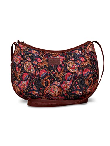 ZOUK 100% PeTA Approved Vegan Leather Paisley Print Shoulder Bag for Women