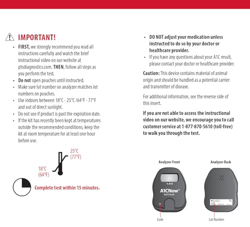 A1CNow SelfCheck, A1C Home Test, Includes Analyzer and 4 Tests, Displays Results in 5 Minutes, For Monitoring Glycemic Control in People with Diabetes, Fingerstick Sample - Image 6