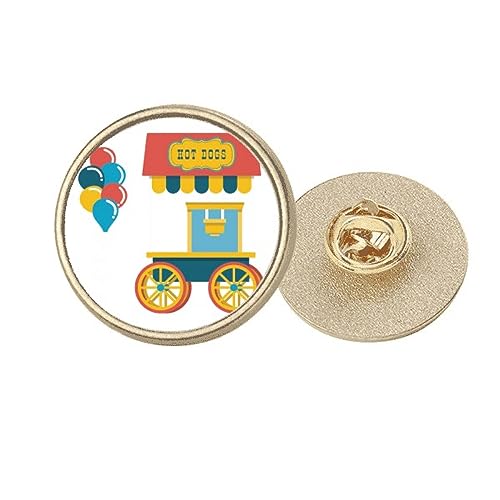 Broche hot dog ronde en métal doré taille M pour personnaliser votre veste