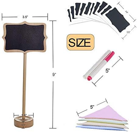 Mini Chalkboards, 36 PCS Wooden Holder Small Chalkboard Signs Place Cards for Weddings, Parties, Table Numbers, Memo, Price Tags, Food Signs and Special Event Decoration