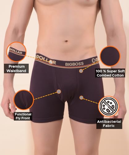 Image of Dollar Bigboss Men's Solid Cotton Trunk (Colour May Vary)