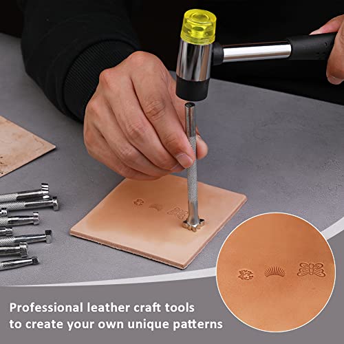image for ZMAAGG 21 PCS Leather Stamping Tools, Leather Stamping Kit with Rubber