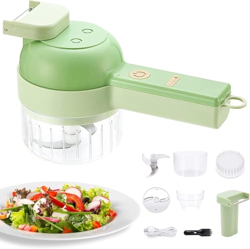 Portable 4-in-1 Food Chopper and Grinder, Green