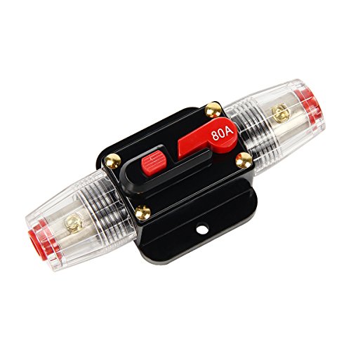 Latinaric 12 V-24 V DC Interruttore di Circuito portafusibile per audio automobile inverter solare, protezione sistema 20A/30A/40A/50A/60A/80A/100A/150A