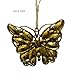 Gemstone Dragonfly or Butterfly Christmas Ornament, 3 in, Gold Plated Metal with Ribbon with Tulle Gift Bag (1, Butterfly)