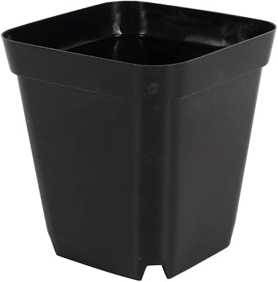 RooTrimmer Square Nursery pots 4 Inches 60Pcs, Seedling Plastic Seeds propogation Growing Pots (Black,4Inches,60Pcs)